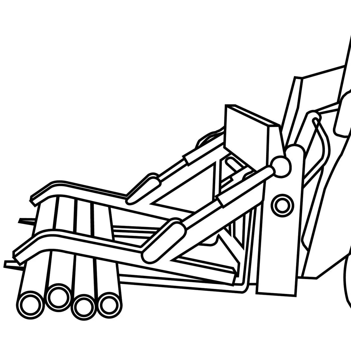 48" Two-Cylinder Pallet Fork Pipe Grapple, 6200-lb Lift Capacity, ITA Class III Forged Tines, Skid Steer Mount, TMG-SPG45