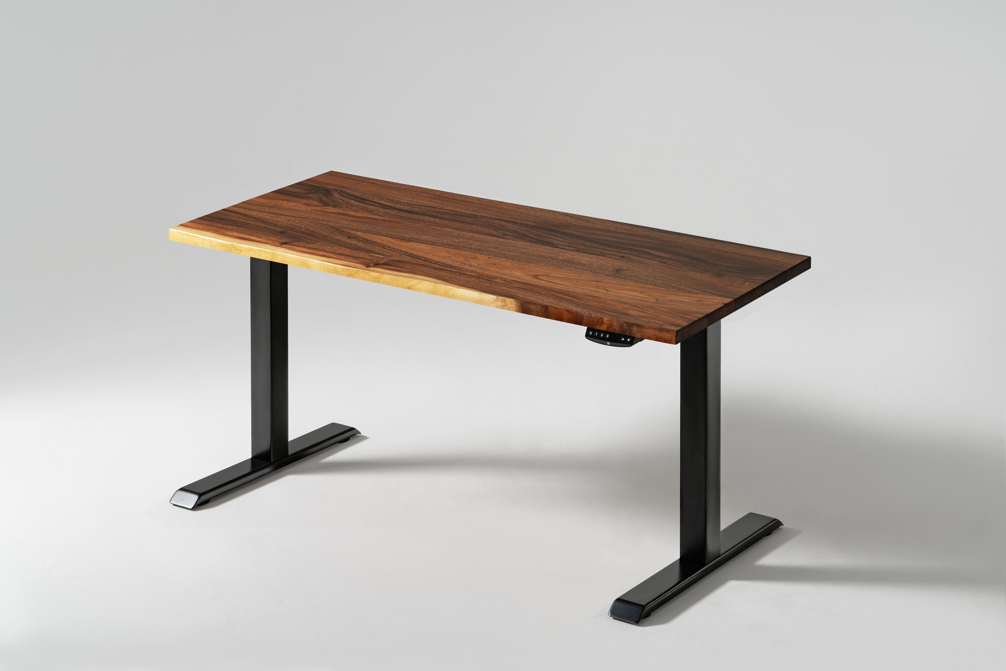 Elephant Desks - Height Adjustable Live Edge Standing Desk - Wavy Series (Solid Wood and A Live Edge)
