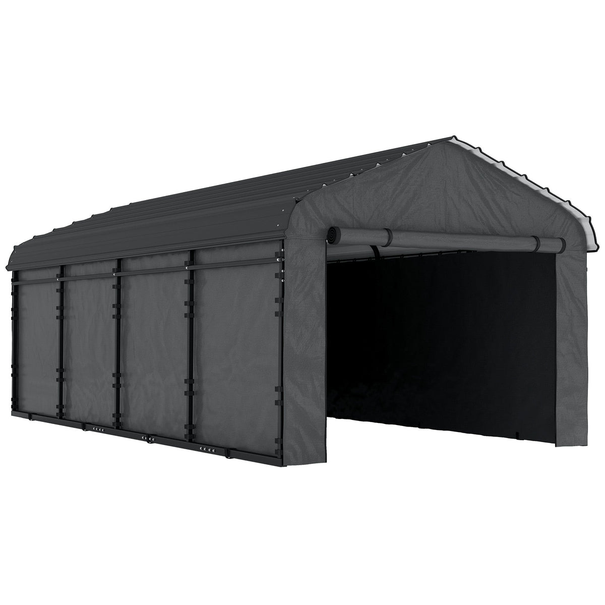 Onward 12' x 20' Heavy Duty Metal Carport with Galvanized Roof & Removable Sidewalls