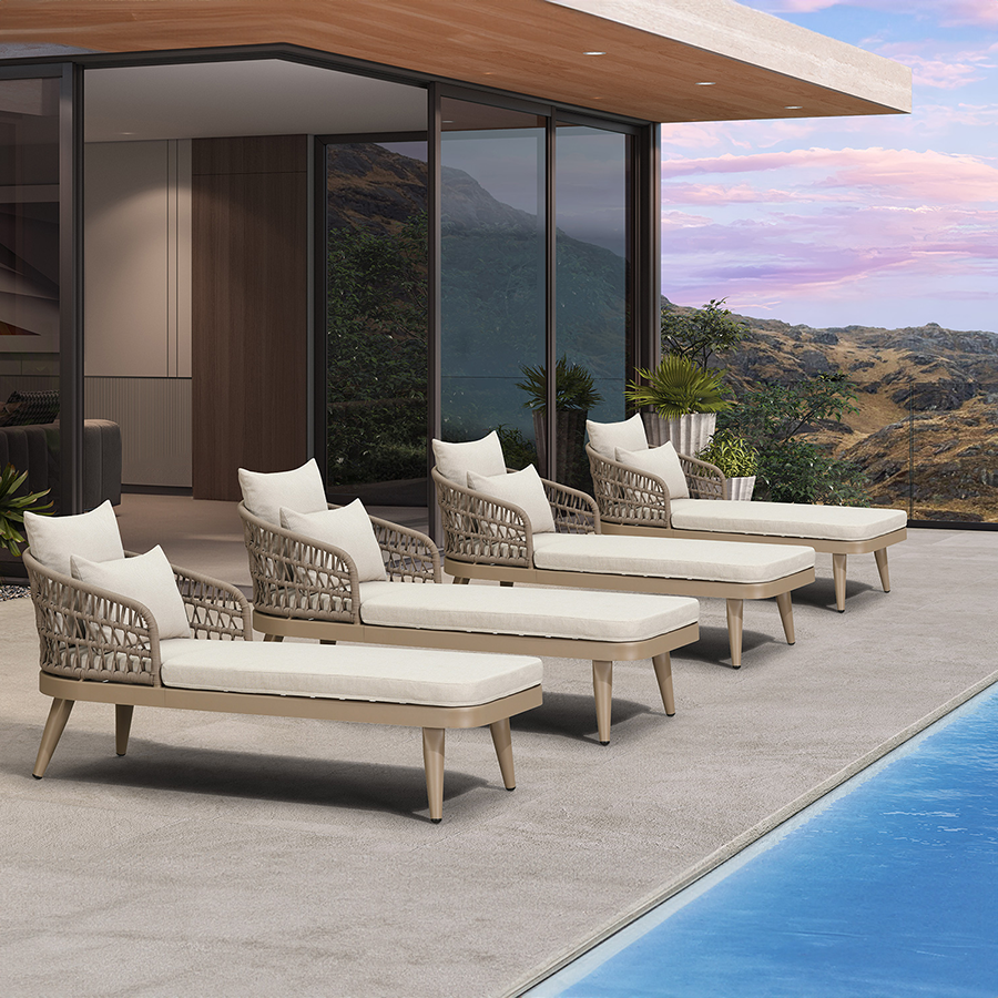 PURPLE LEAF Patio Chaise Lounge Chair  Aluminum Pool Lounge Chairs for Outdoor with 2 Cushions for Deck, Pool, Lawn, Garden, Courtyard, Porch