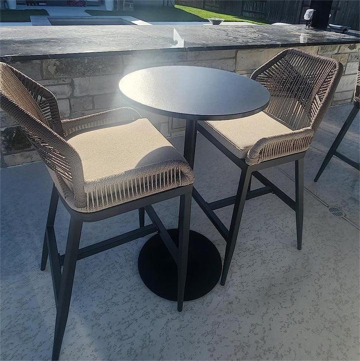 PURPLE LEAF Outdoor Bar Stool Set of 6, Wicker Chairs Bar Chairs with Cushion, All-Weather Patio Furniture kitchen stools