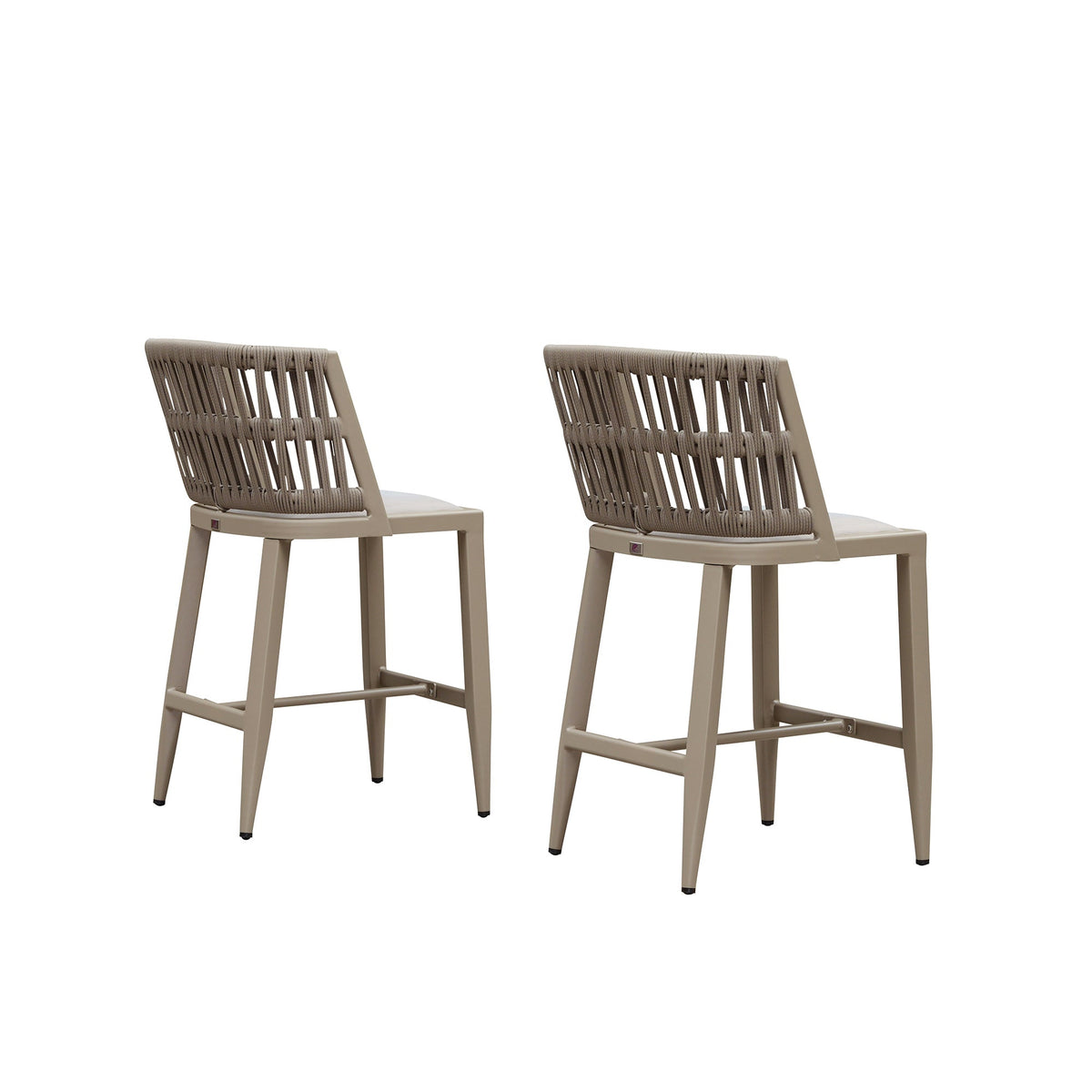 PURPLE LEAF Outdoor Bar Stools Set of 2 for Overweight Wicker Rattan Patio Barstools Woven Modern Bar Chairs with Backrest and Cushions for Garden Outside