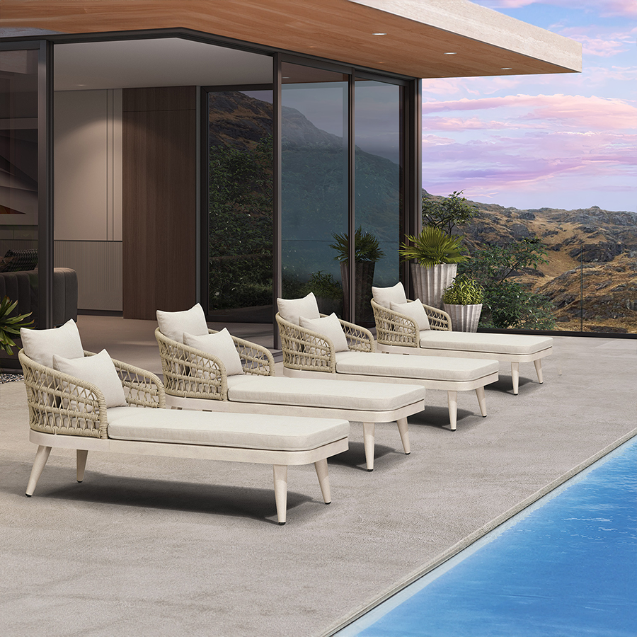 PURPLE LEAF Patio Chaise Lounge Chair  Aluminum Pool Lounge Chairs for Outdoor with 2 Cushions for Deck, Pool, Lawn, Garden, Courtyard, Porch