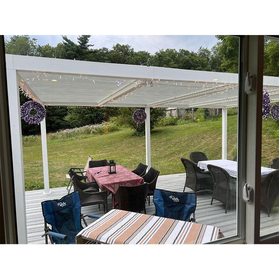 PURPLE LEAF Athena Louvered Pergola Outdoor Aluminum Pergola with Adjustable Roof for Deck Backyard Garden Hardtop Gazebo