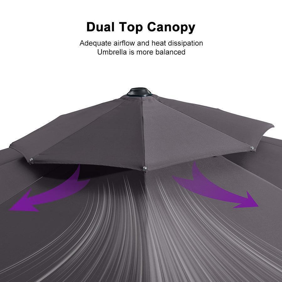 PURPLE LEAF Round Cantilever Patio Umbrella Heavy Duty Umbrella for Porch Garden Pool