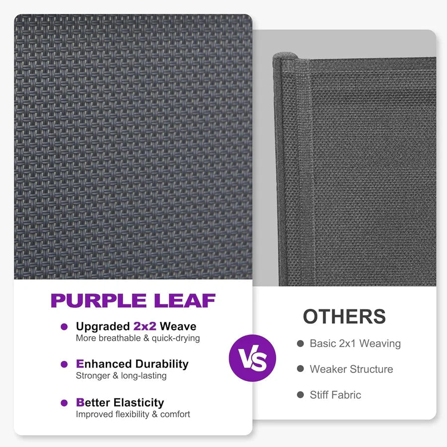 PURPLE LEAF Patio Chaise Lounge Plastic Pool Outdoor Lounge Chair with Aluminum Frame Stackable Patio Tanning Chairs for Poolside Sunbathing Beach Deck Yard