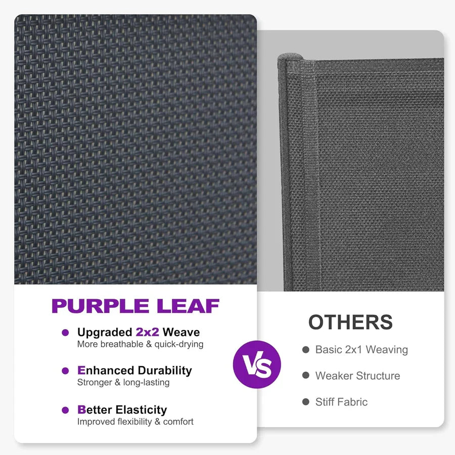 Clearance-PURPLE LEAF Patio Chaise Lounge Plastic Pool Outdoor Lounge Chair with Aluminum Frame Stackable Patio Tanning Chairs for Poolside Sunbathing Beach Deck Yard