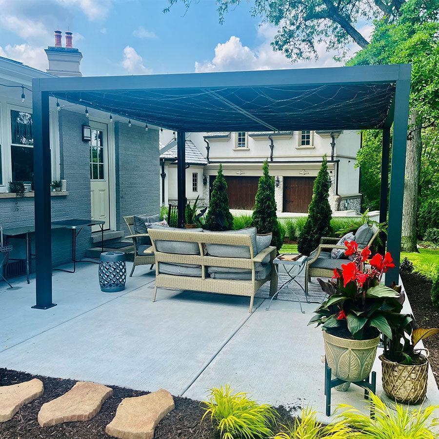 PURPLE LEAF Athena Louvered Pergola Outdoor Aluminum Pergola with Adjustable Roof for Deck Backyard Garden Hardtop Gazebo