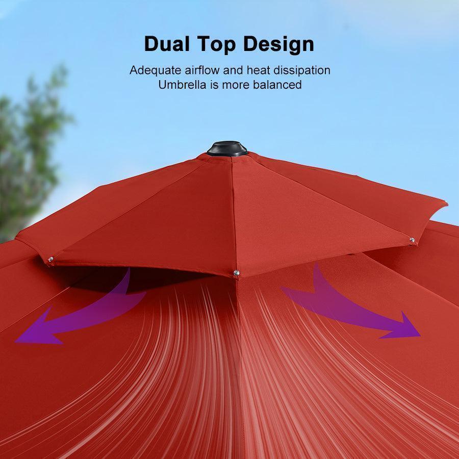 PURPLE LEAF Round Cantilever Patio Umbrella Heavy Duty Umbrella for Porch Garden Pool