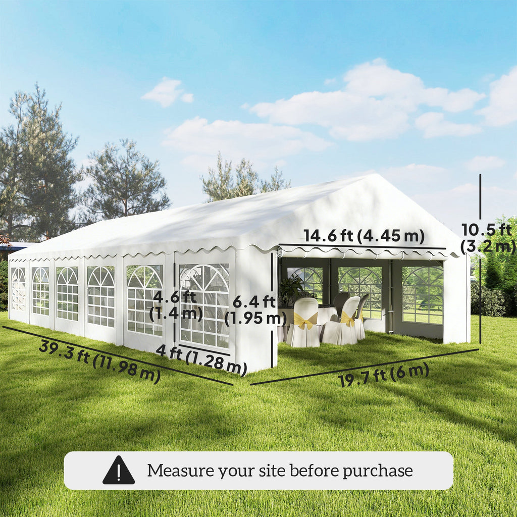 20' x 40' Heavy Duty Party Tent and Carport with Sidewalls, White