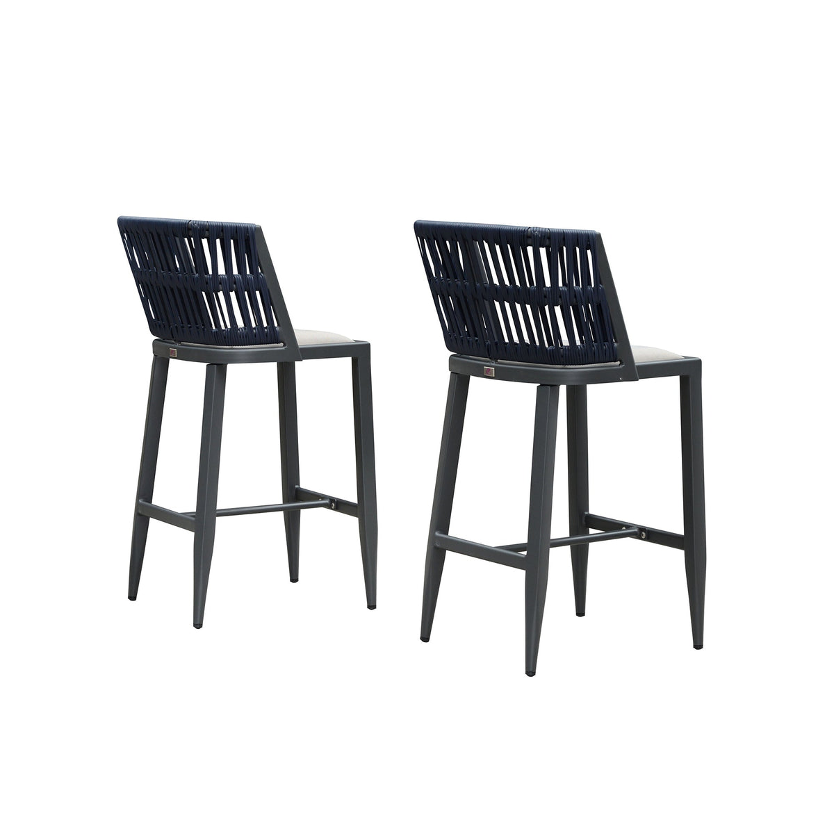 PURPLE LEAF Outdoor Bar Stools Set of 2 for Overweight Wicker Rattan Patio Barstools Woven Modern Bar Chairs with Backrest and Cushions for Garden Outside
