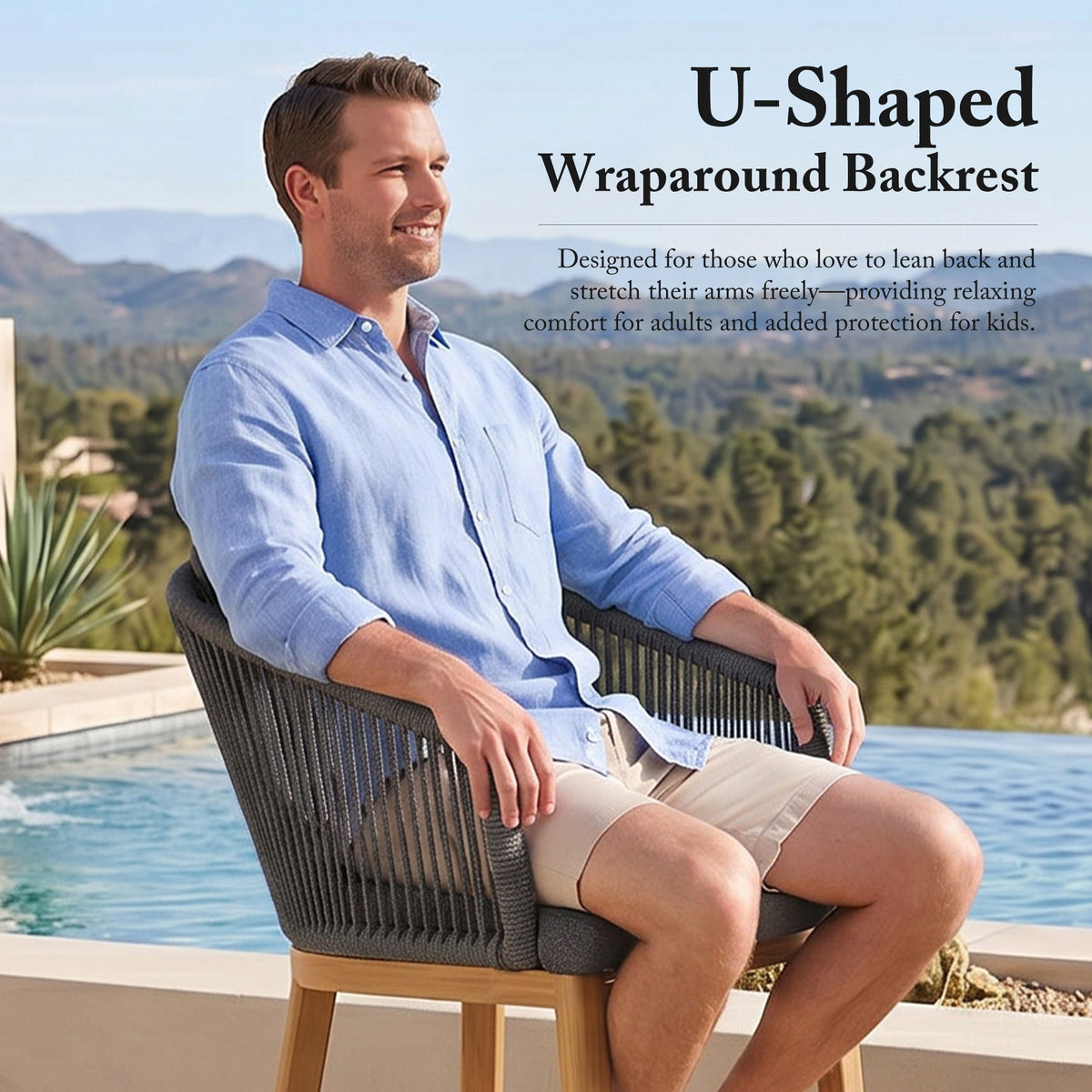 PURPLE LEAF Outdoor Bar Stools Patio Modern Aluminum Rattan High Back & Arms Bar Chairs with Removable Cushions and Pillows  for Outdoor or Indoor