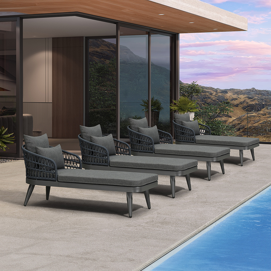 PURPLE LEAF Patio Chaise Lounge Chair  Aluminum Pool Lounge Chairs for Outdoor with 2 Cushions for Deck, Pool, Lawn, Garden, Courtyard, Porch