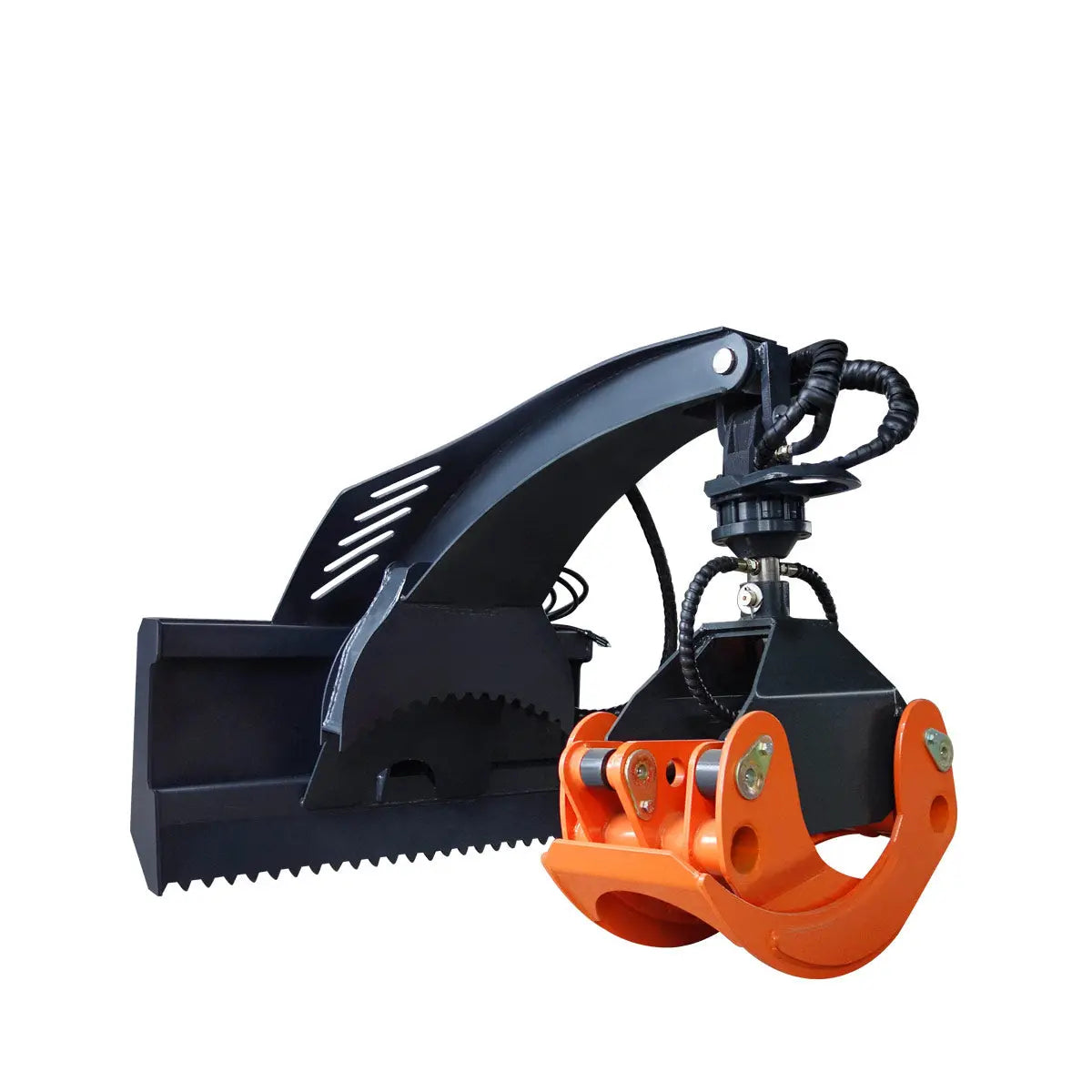 50" Skid Steer Rotary Log Grapple, 360° Rotation, 12V Solenoid Control Valve, 4500 LB Capacity, TMG-SLG49(Discontinued – No Longer Available)