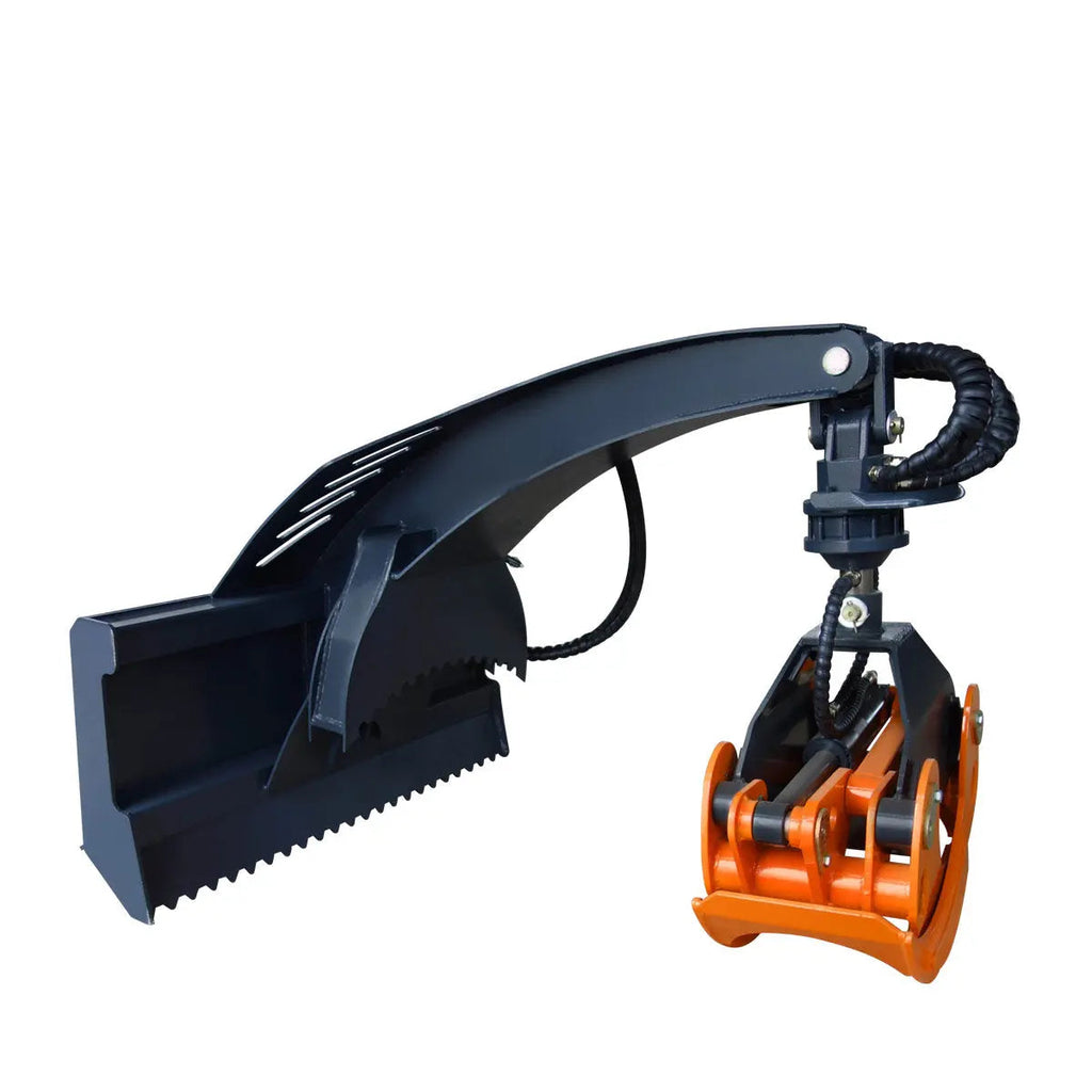 50" Skid Steer Rotary Log Grapple, 360° Rotation, 12V Solenoid Control Valve, 4500 LB Capacity, TMG-SLG49(Discontinued – No Longer Available)
