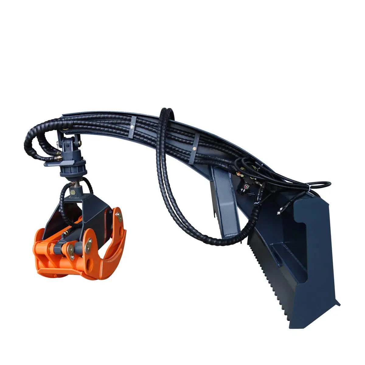 50" Skid Steer Rotary Log Grapple, 360° Rotation, 12V Solenoid Control Valve, 4500 LB Capacity, TMG-SLG49(Discontinued – No Longer Available)