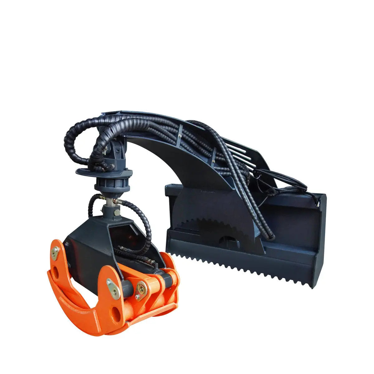 50" Skid Steer Rotary Log Grapple, 360° Rotation, 12V Solenoid Control Valve, 4500 LB Capacity, TMG-SLG49(Discontinued – No Longer Available)