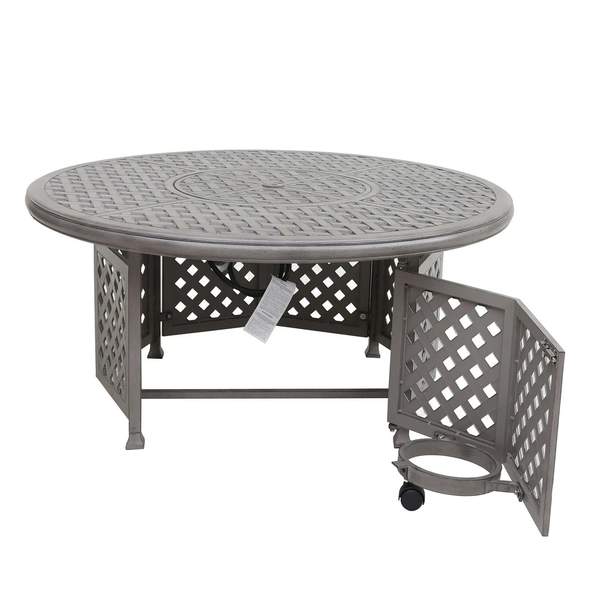 55,000 BTU Cast Aluminum Propane Gas Firepit Table, Chat Height, DOBA-PGT55