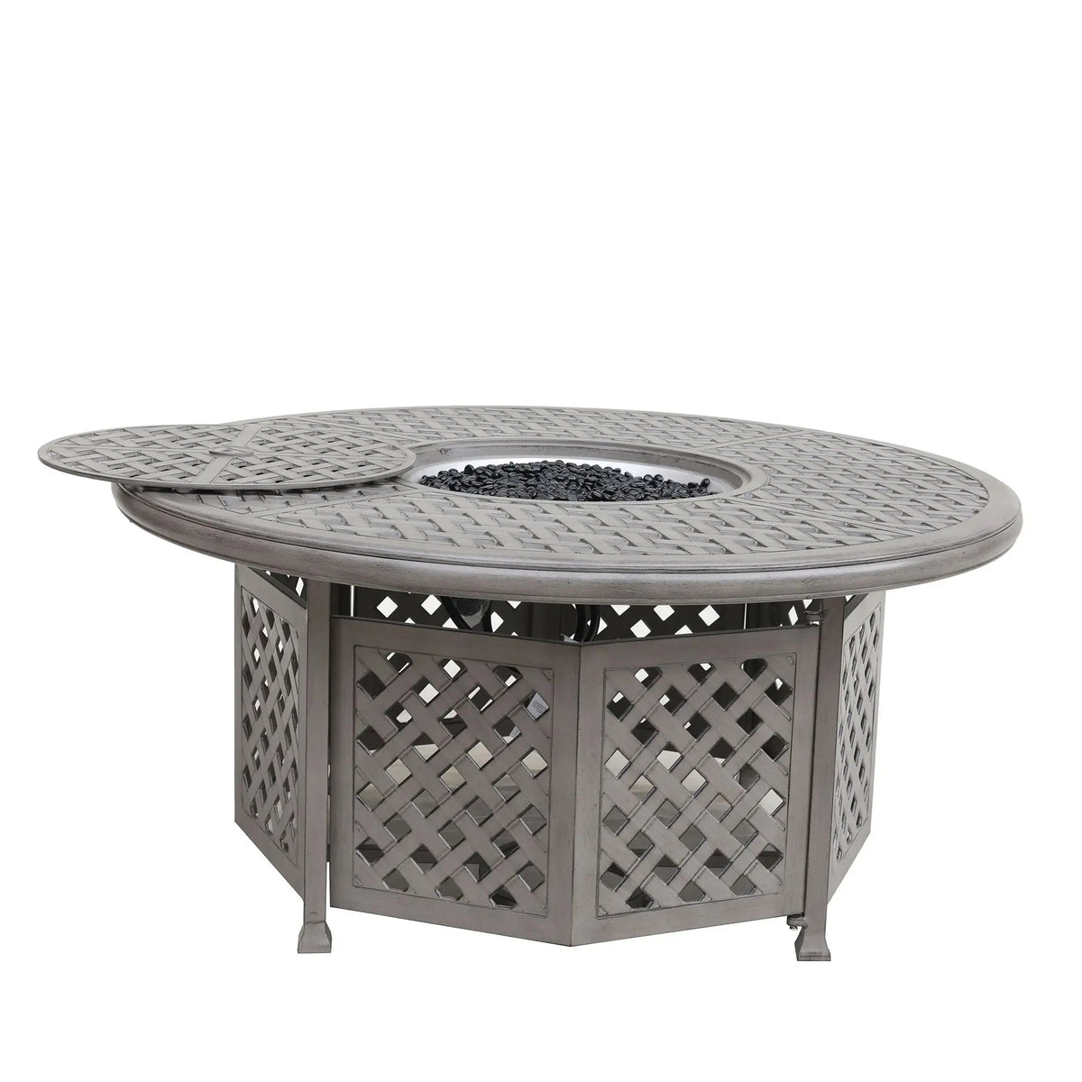 55,000 BTU Cast Aluminum Propane Gas Firepit Table, Chat Height, DOBA-PGT55