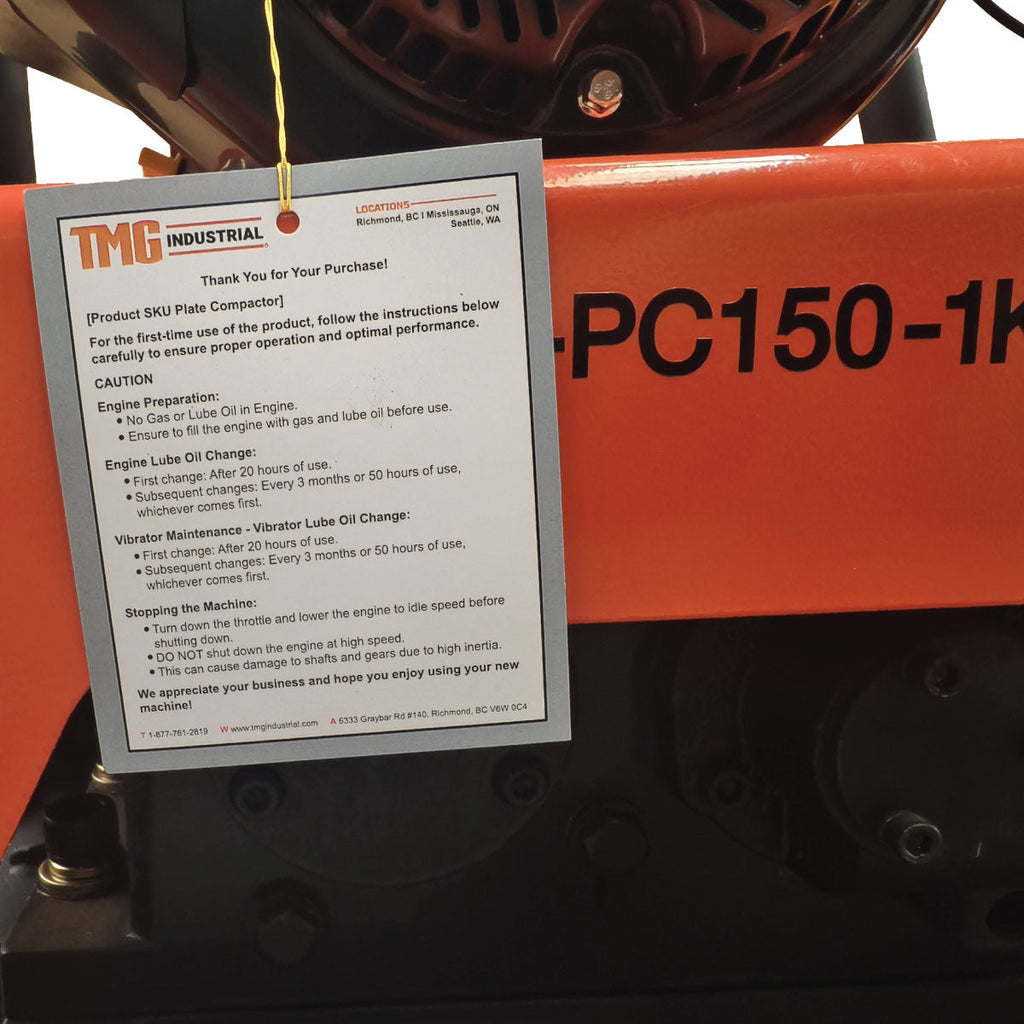 5600-lb Reversible Vibratory Plate Compactor, 5.5 HP Kohler Command Pro Engine, TMG-PC150-1K