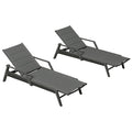 PURPLE LEAF Sanori Outdoor Chair Chaise Lounge Sun Lounges Aluminum Poolside Adjustable Reclining Patio Set of 2