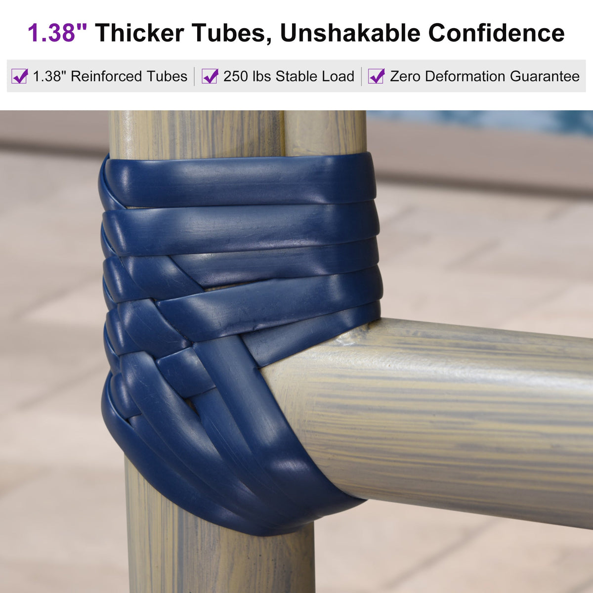 PURPLE LEAF Outdoor Bar Height Stools Set of 2 French Country Patio Rattan Bar Stool Chairs Outdoor Armless Barstools for Porch Garden Indoor Kitchen