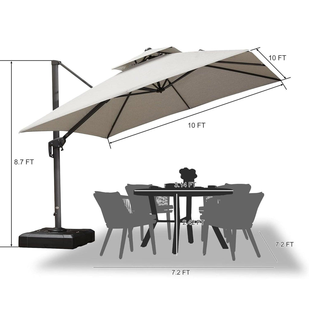 PURPLE LEAF Eco-friendly Fade Resistant Patio Umbrella High Quality Cantilever Umbrella