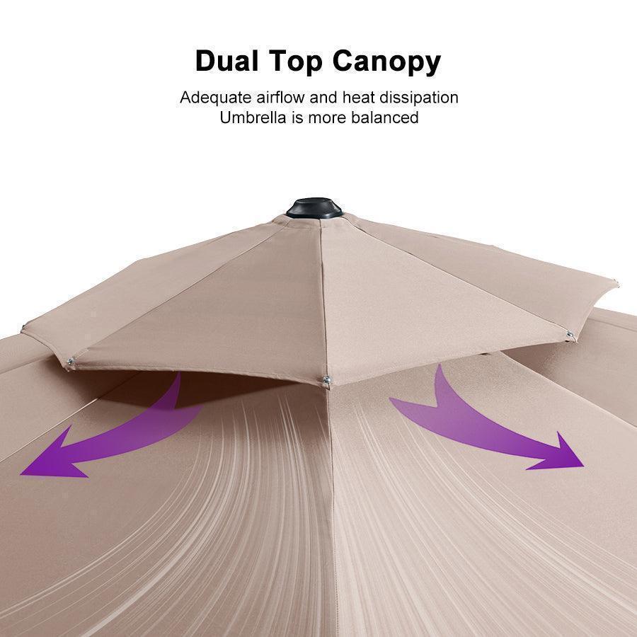 PURPLE LEAF Round Cantilever Patio Umbrella Heavy Duty Umbrella for Porch Garden Pool