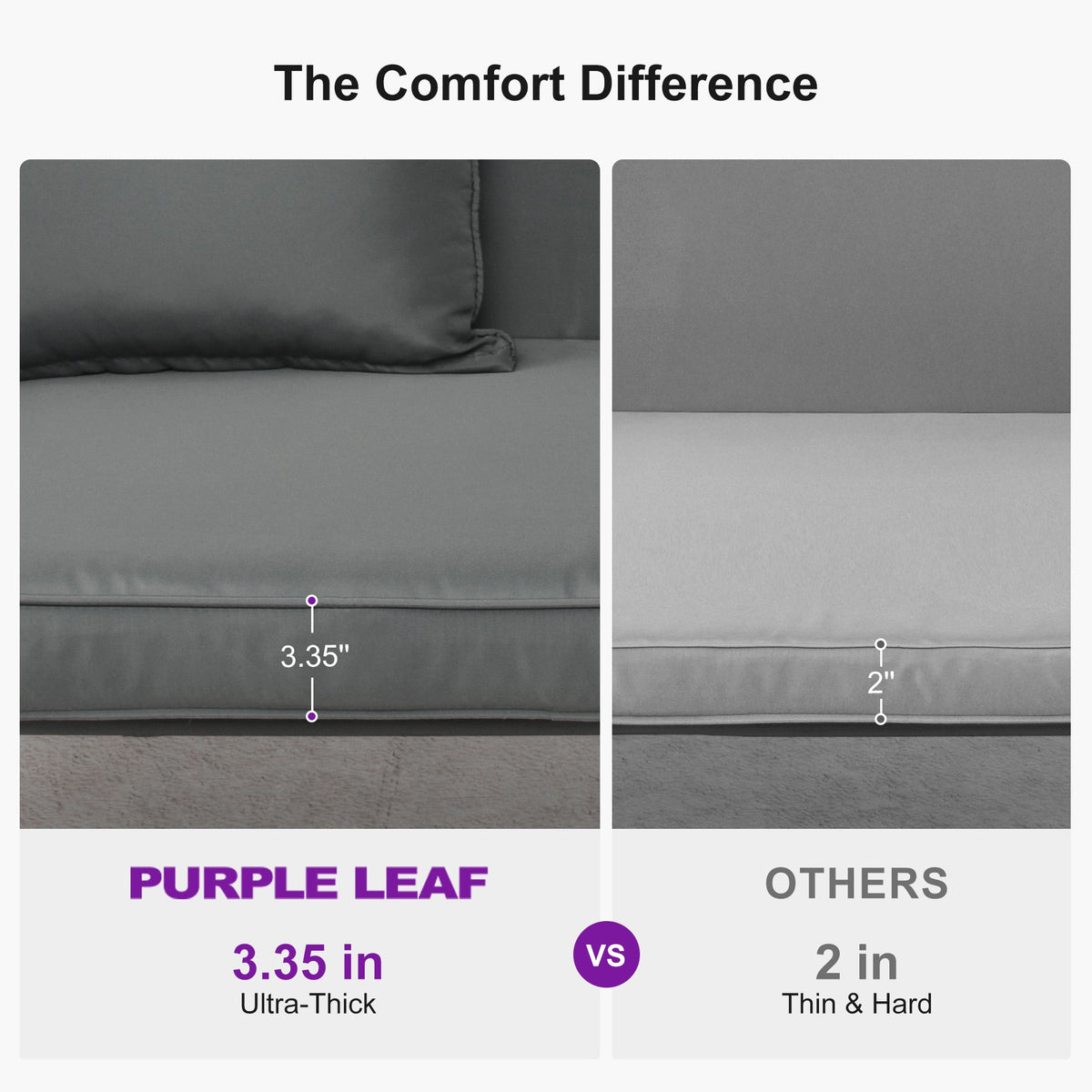 PURPLE LEAF Porch Swing with Adjustable Tilt Canopy Patio Swing with Stand and Meatl Steel Frame All-Weather Outdoor Swing Chair Seat Space-Saving for Backyard Garden Deck