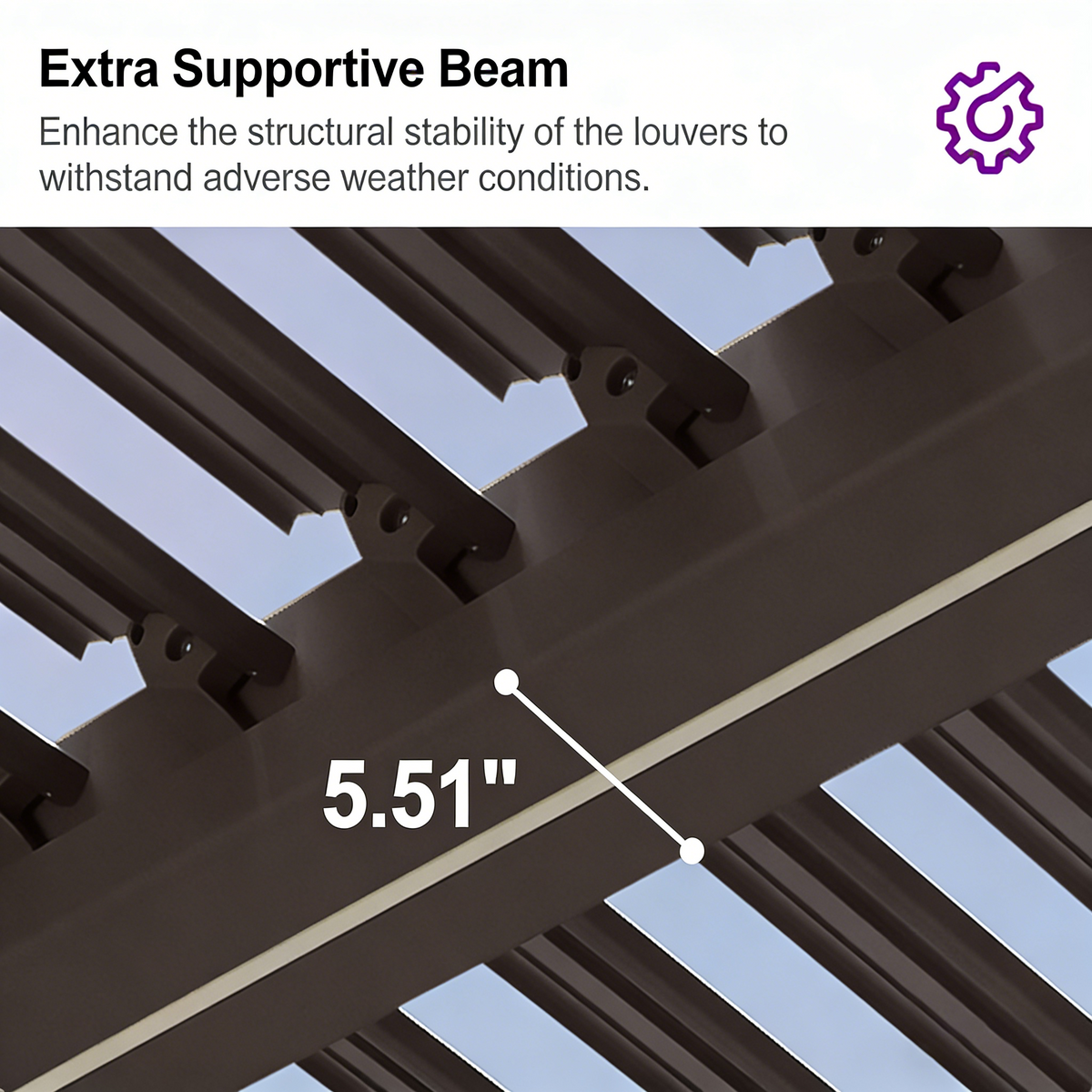 PURPLE LEAF Caesar Solar Louvered Pergola with LED Strip Lights and Control Panel Aluminum Outdoor Pergola with Adjustable Roof for Patio Deck Garden Yard Bronze