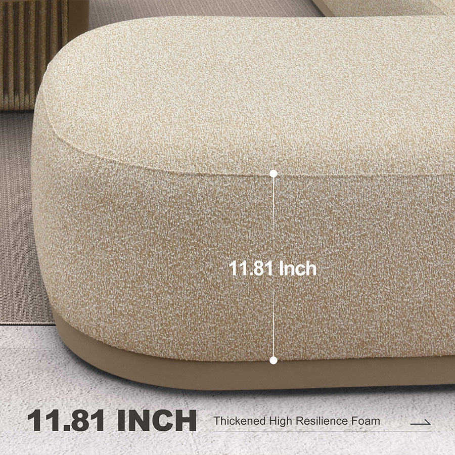 PURPLE LEAF Hailar L-Shaped Patio Conversation Set with Genuine Teak Cushions and Pillows Olefin Rope Backrest Outdoor Couch Sets for Backyard Porch