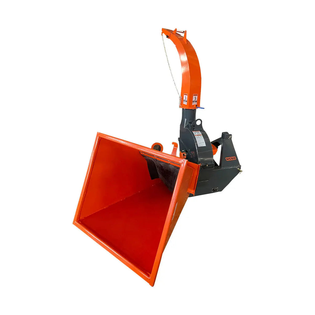 6" 3-Point Hitch Wood Chipper, Reversible/Hardened Blades, 360° Swiveling Chute, 40-80 HP Tractors, TMG-WC60 (Discontinued – No Longer Available)
