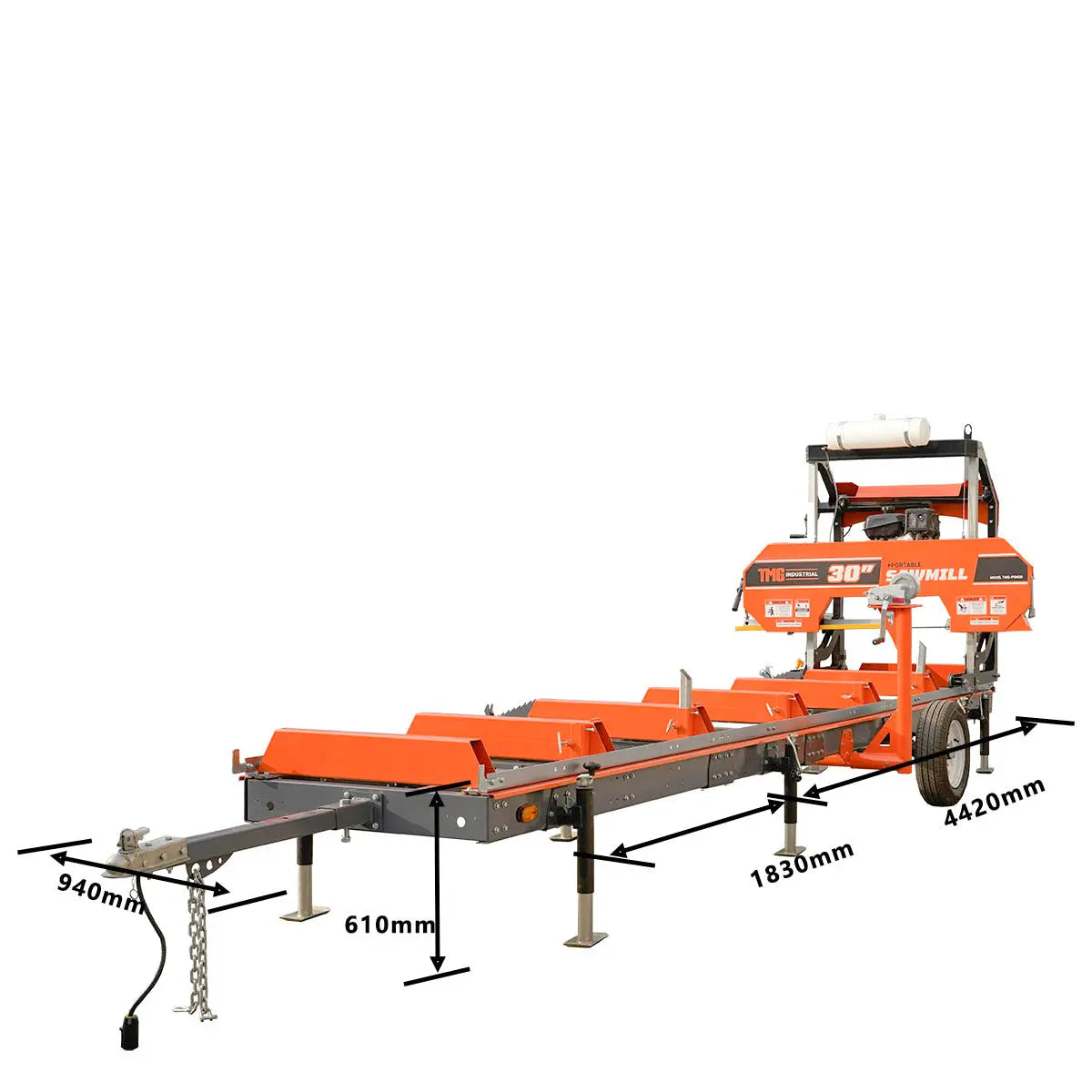 6' Extension Sub-Frame for TMG-PSM30, 6600 Lb Capacity, Leveling Jacks (2000 Lb Capacity), Saw Head Anti-Roll Plate, 10" Leveling Height Adjustment, Reversible Design, TMG-PSM30-Sframe-6EX