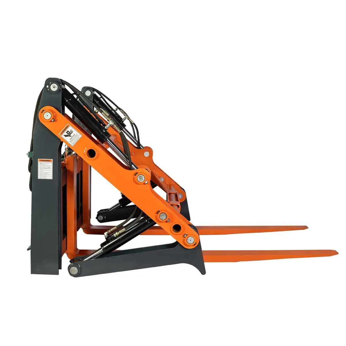 60" Four-Cylinder Pallet Fork Pipe Grapple, 6200-lb Lift Capacity, ITA Class III Forged Tines, Skid Steer Mount, TMG-SPG60