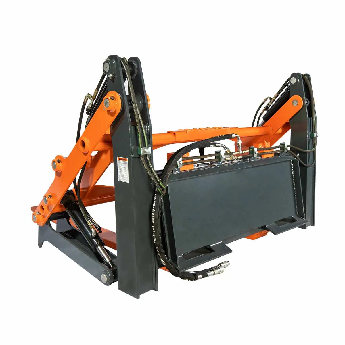 60" Four-Cylinder Pallet Fork Pipe Grapple, 6200-lb Lift Capacity, ITA Class III Forged Tines, Skid Steer Mount, TMG-SPG60