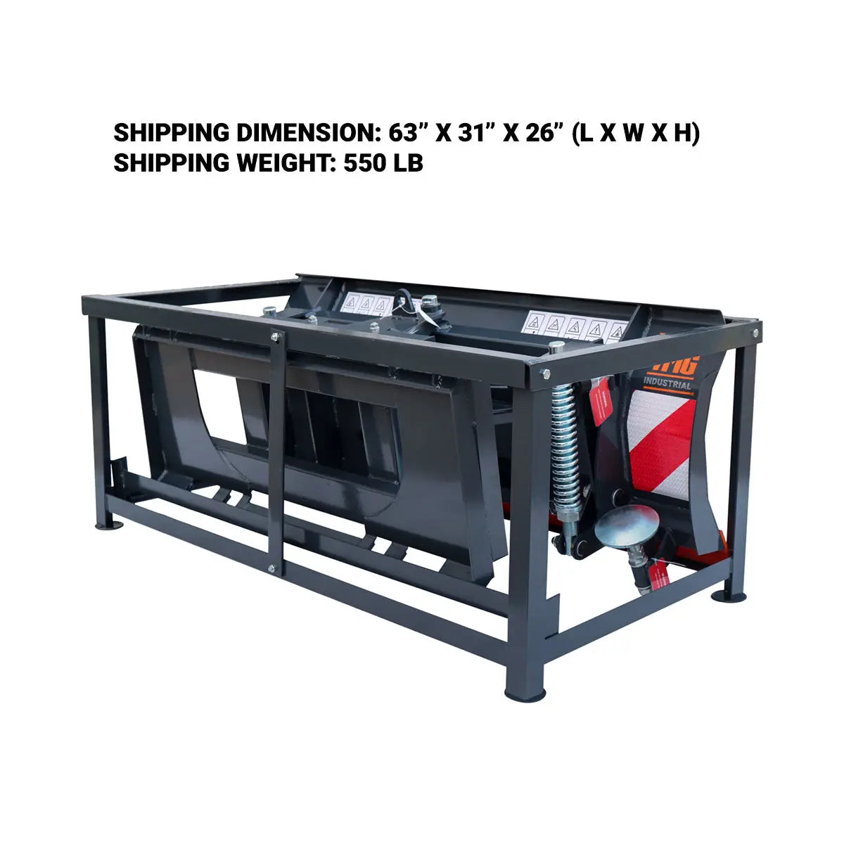 60" Skid Steer Dozer Blade/Snow Pusher, 30° Left & Right, Bolt-On Cutting Edge, Adjustable Skid Shoes, Universal Quick Mount, TMG-DB60
