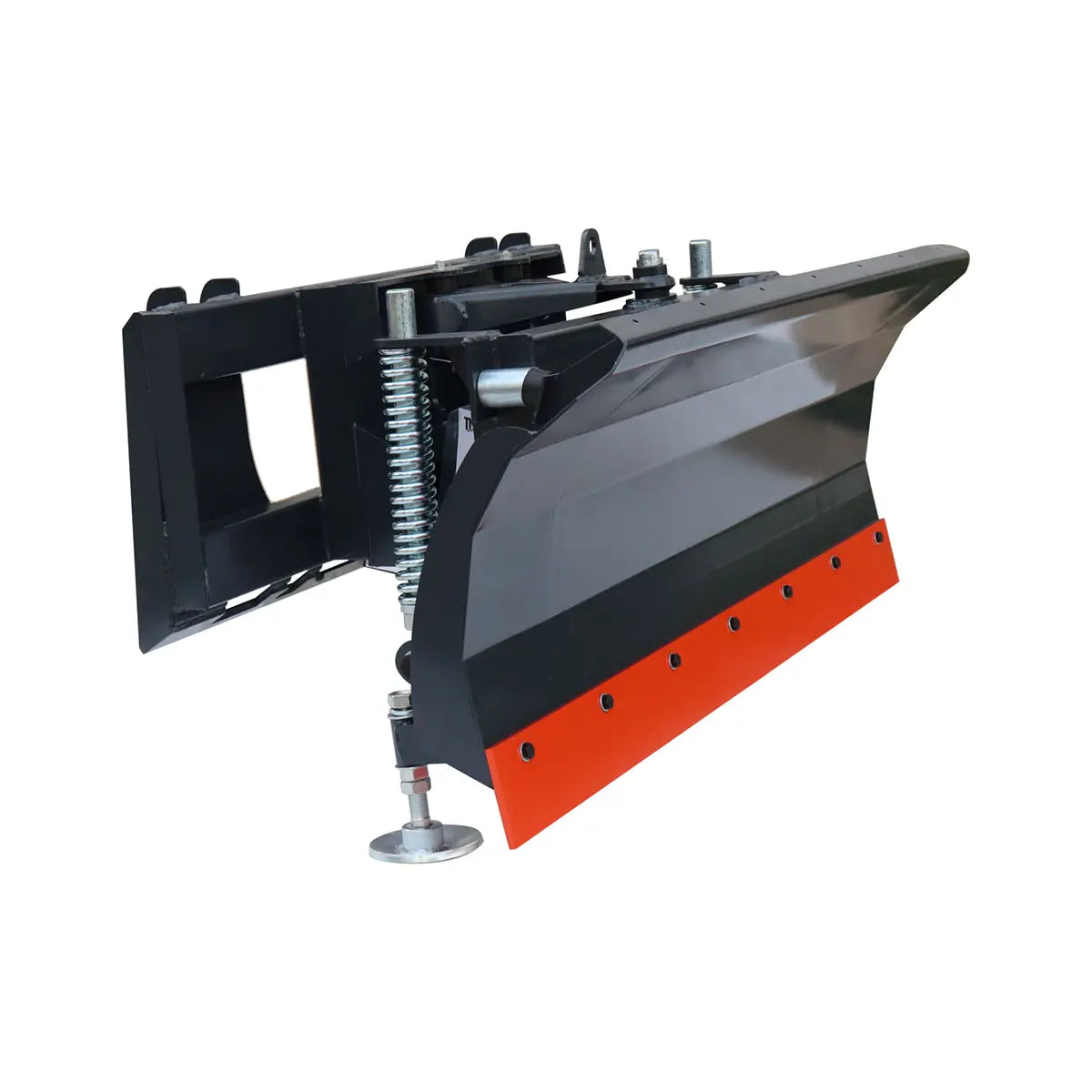 60" Skid Steer Dozer Blade/Snow Pusher, 30° Left & Right, Bolt-On Cutting Edge, Adjustable Skid Shoes, Universal Quick Mount, TMG-DB60