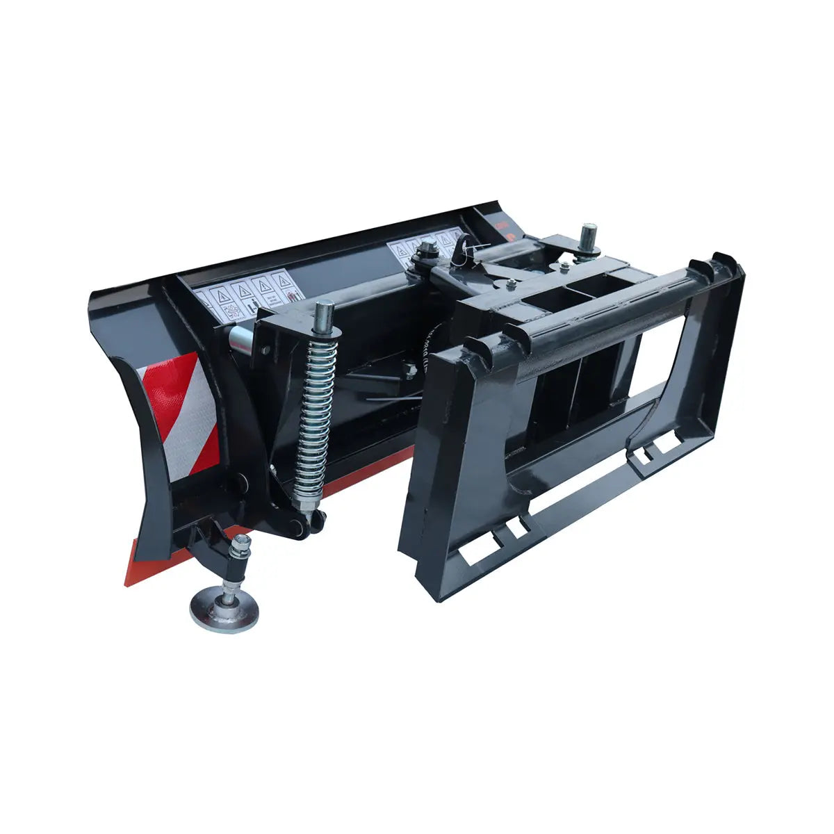60" Skid Steer Dozer Blade/Snow Pusher, 30° Left & Right, Bolt-On Cutting Edge, Adjustable Skid Shoes, Universal Quick Mount, TMG-DB60