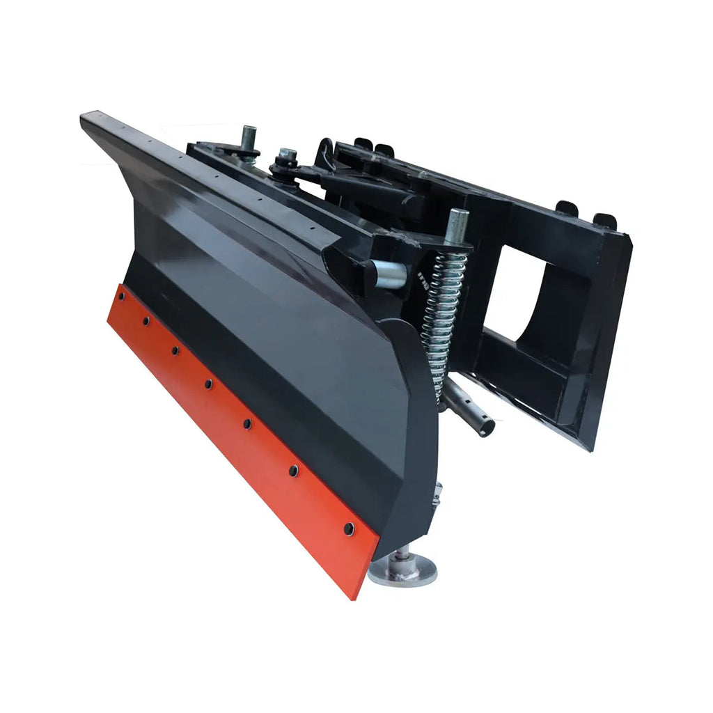 60" Skid Steer Dozer Blade/Snow Pusher, 30° Left & Right, Bolt-On Cutting Edge, Adjustable Skid Shoes, Universal Quick Mount, TMG-DB60