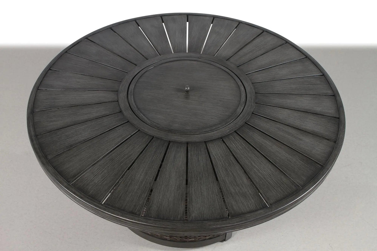 53" Round Fire Pit Table, 60,000 BTU Output, 25" Height, 20lb Propane Tank Compatible, DOBA-FPT53