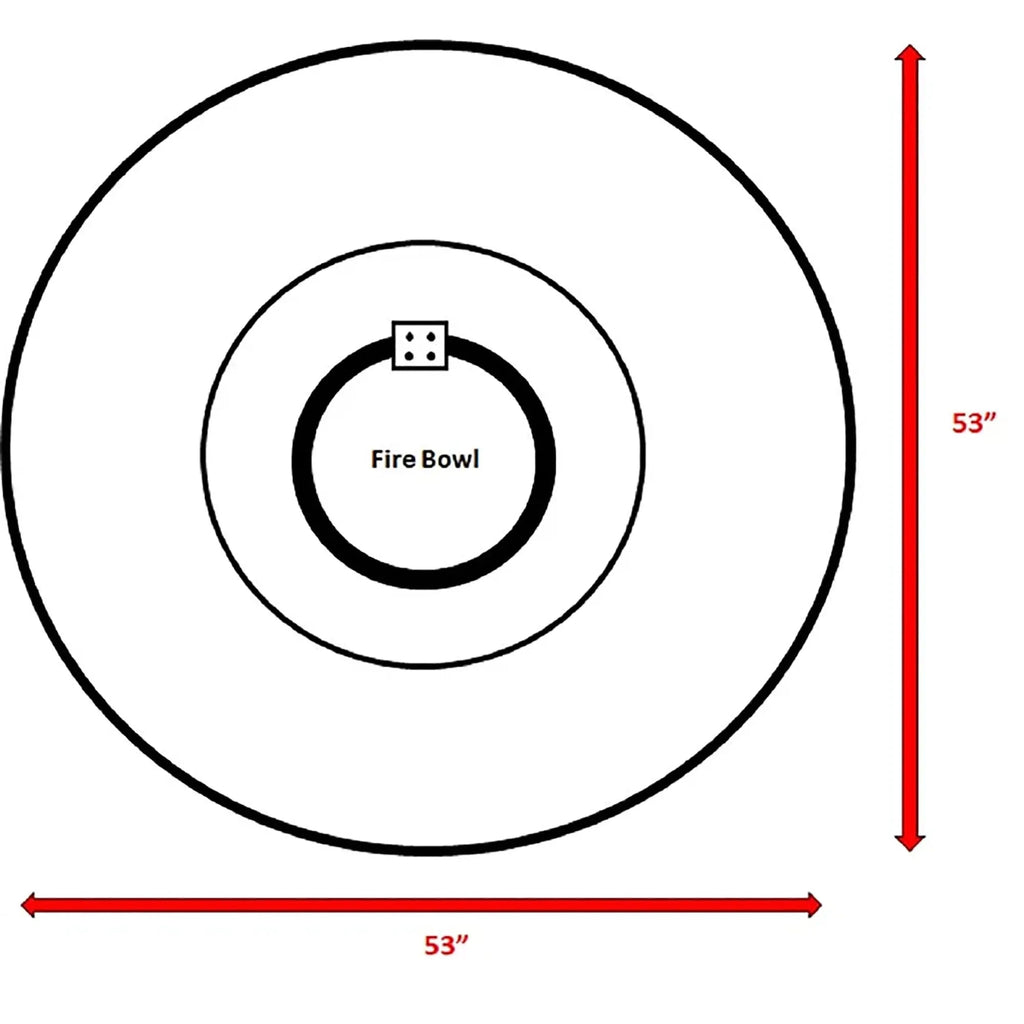 53" Round Fire Pit Table, 60,000 BTU Output, 25" Height, 20lb Propane Tank Compatible, DOBA-FPT53