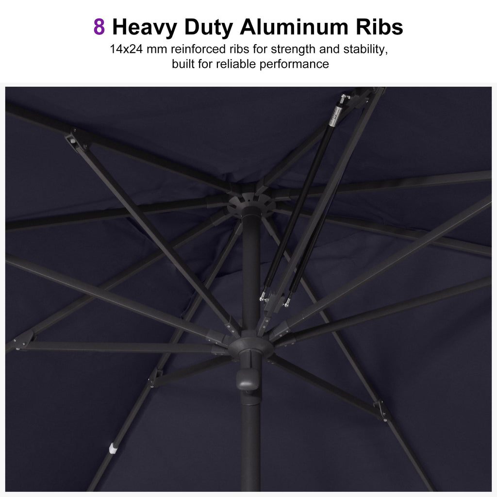 PURPLE LEAF Luxury Market Umbrella Heavy-Duty Commercial Hydraulic Semi-Automatic Patio Umbrella