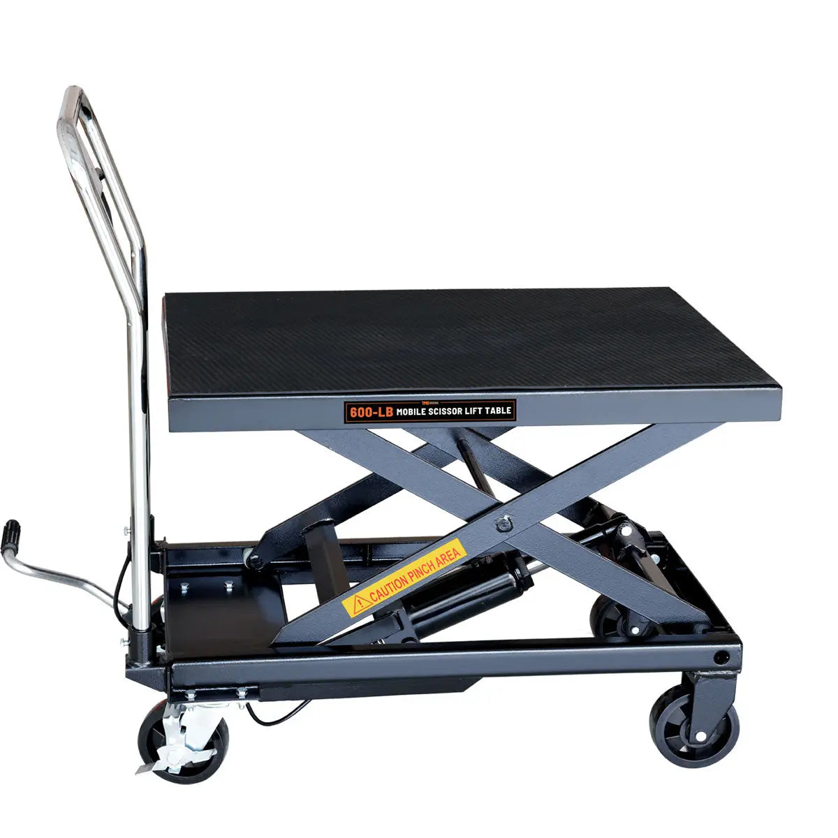 660-lb Mobile Scissor Lift Table, 30" Lifting Height, Foot Pedal Operation, Rubber Padded Tabletop, TMG-ALS03 (Discontinued – No Longer Available)