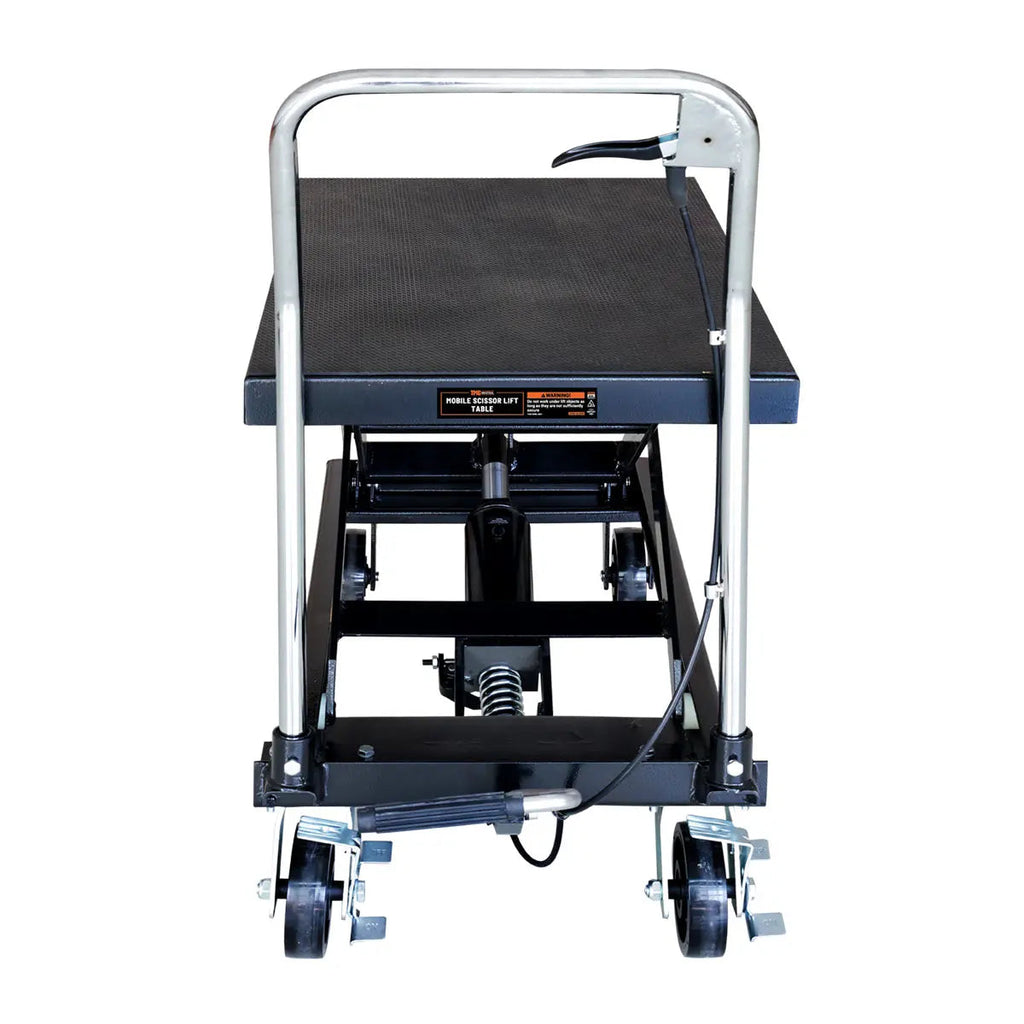 660-lb Mobile Scissor Lift Table, 30" Lifting Height, Foot Pedal Operation, Rubber Padded Tabletop, TMG-ALS03 (Discontinued – No Longer Available)