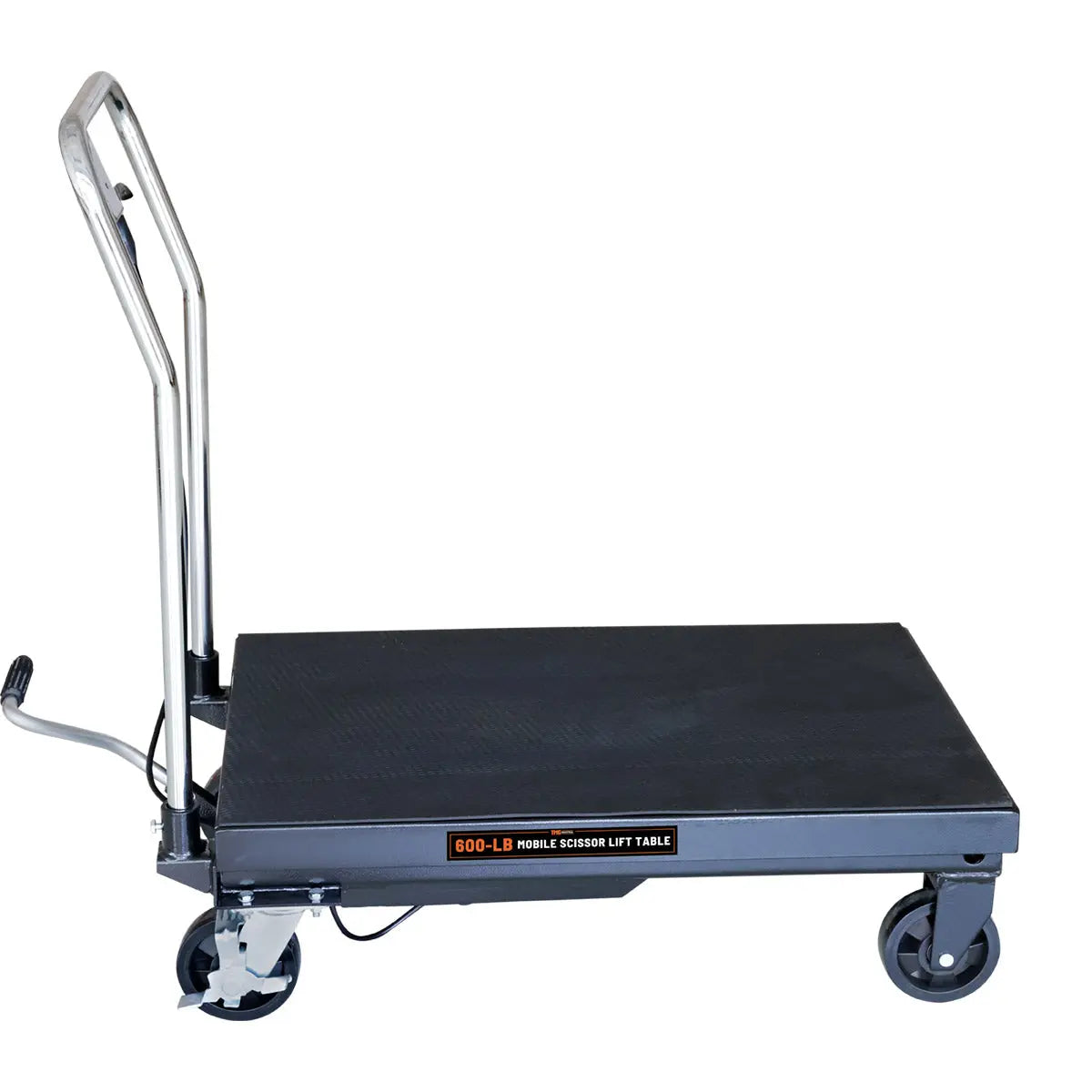 660-lb Mobile Scissor Lift Table, 30" Lifting Height, Foot Pedal Operation, Rubber Padded Tabletop, TMG-ALS03 (Discontinued – No Longer Available)