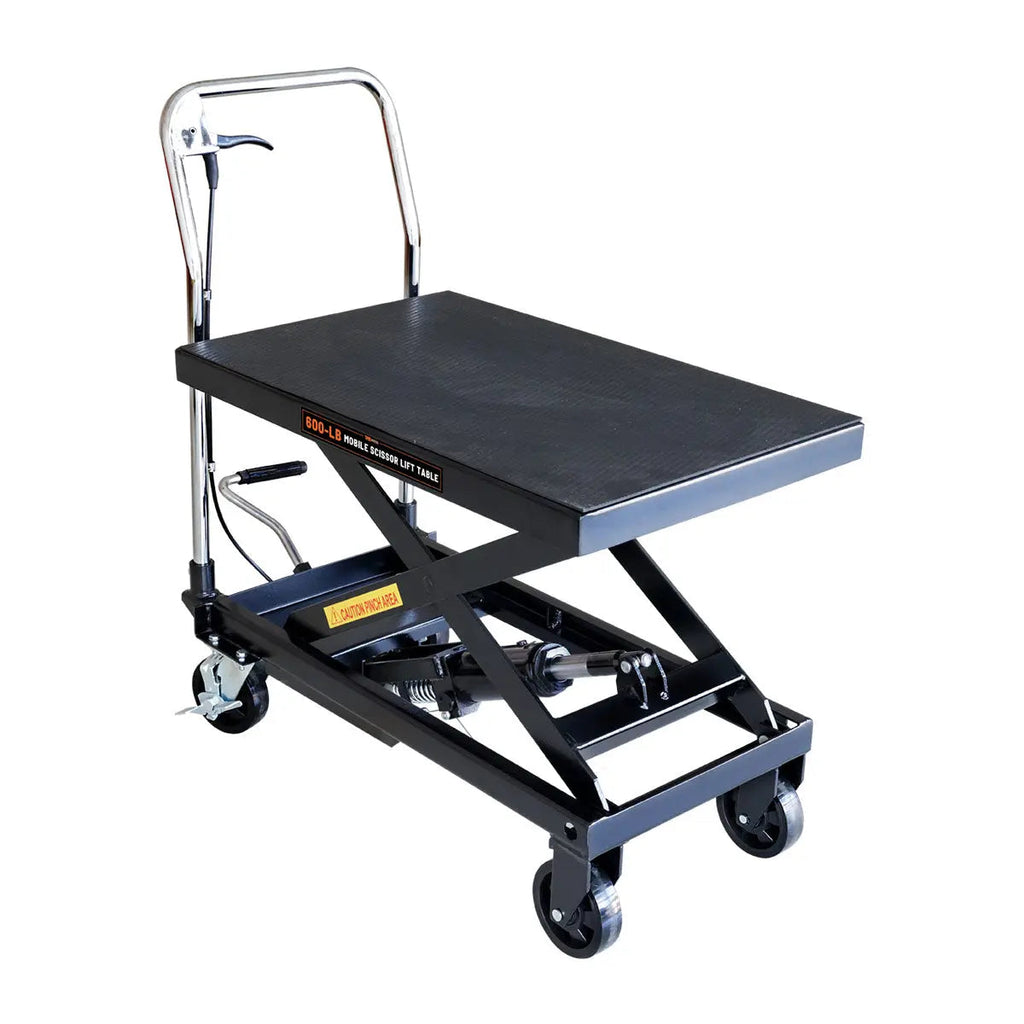 660-lb Mobile Scissor Lift Table, 30" Lifting Height, Foot Pedal Operation, Rubber Padded Tabletop, TMG-ALS03 (Discontinued – No Longer Available)