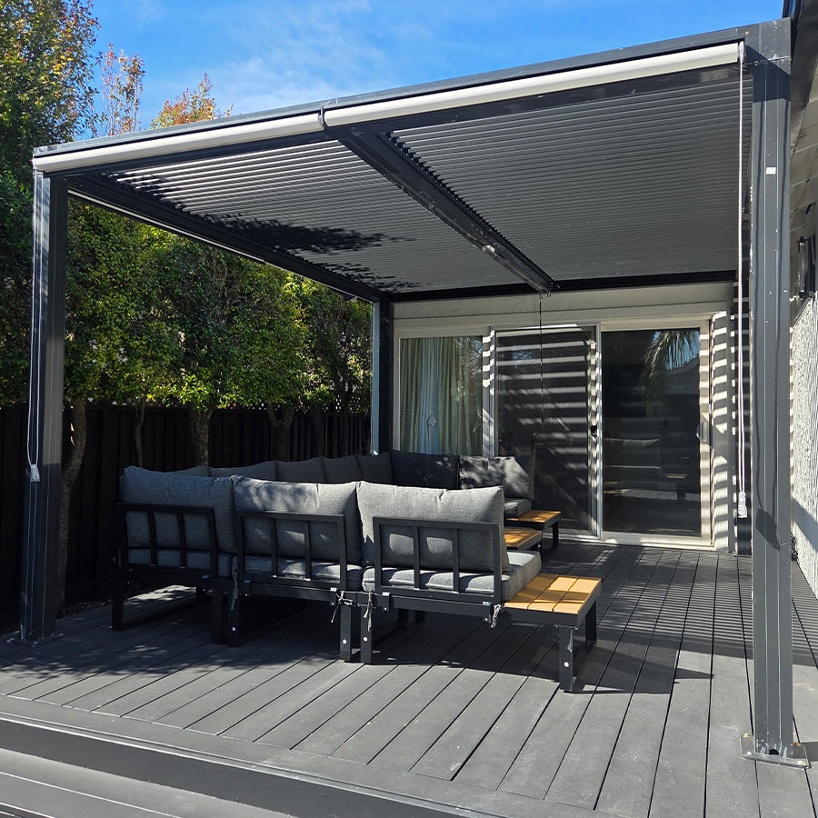 PURPLE LEAF Athena Louvered Pergola Outdoor Aluminum Pergola with Adjustable Roof for Deck Backyard Garden Hardtop Gazebo