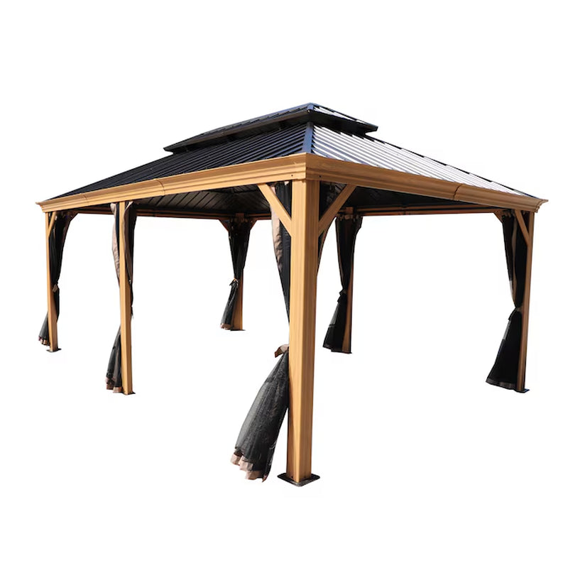 12-Ft X 12-Ft Apollo Powder Coated Gazebo with Hardtop Roof (Screen Included)