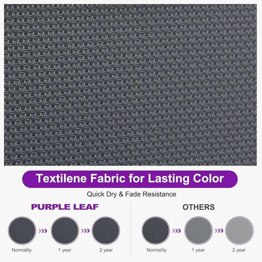 PURPLE LEAF Patio Chaise Lounge Plastic Pool Outdoor Lounge Chair with Aluminum Frame Stackable Patio Tanning Chairs for Poolside Sunbathing Beach Deck Yard