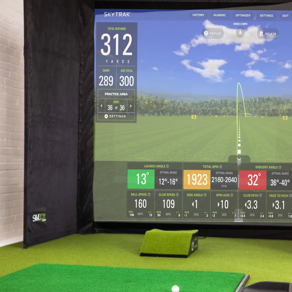 Golf Simulator Enclosure - 7 Sizes, Pro + Impact Screen and Frame INCLUDES FREE SIDE BARRIERS